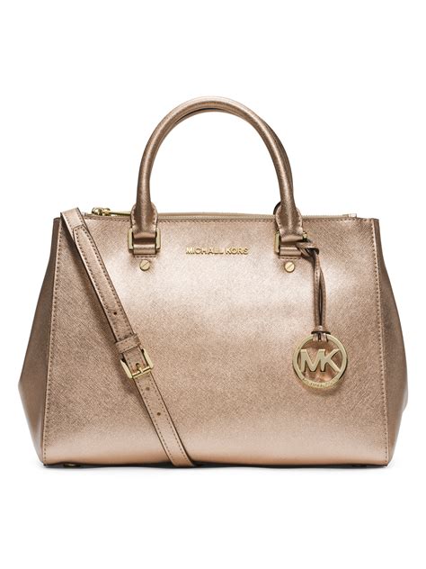 michael kors sutton handbags gold|Sutton Medium Saffiano Leather Satchel .